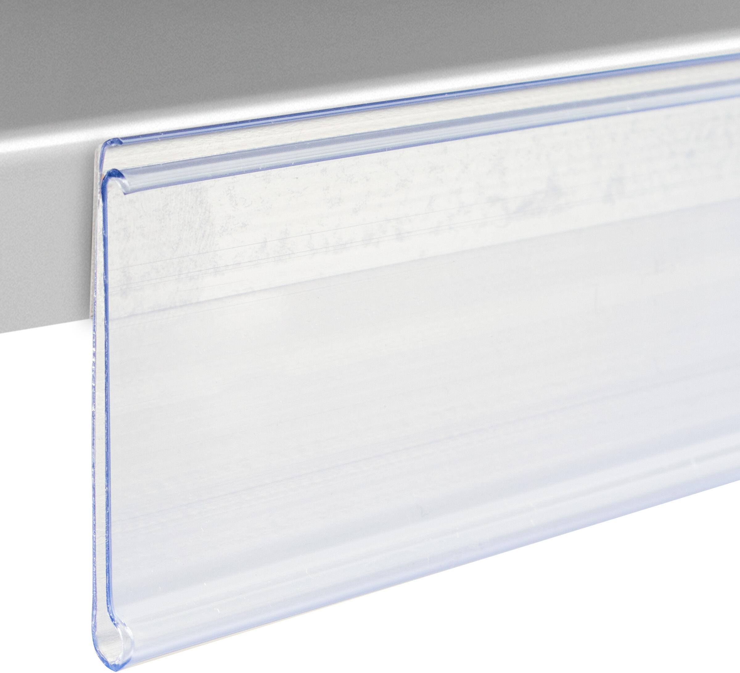 SPRINTIS 100 Unités - Réglette porte-étiquette DBR, adhésive, avec rebord à coller (ruban adhésif mousse)   18 mm   transparent   200 mm, PVC