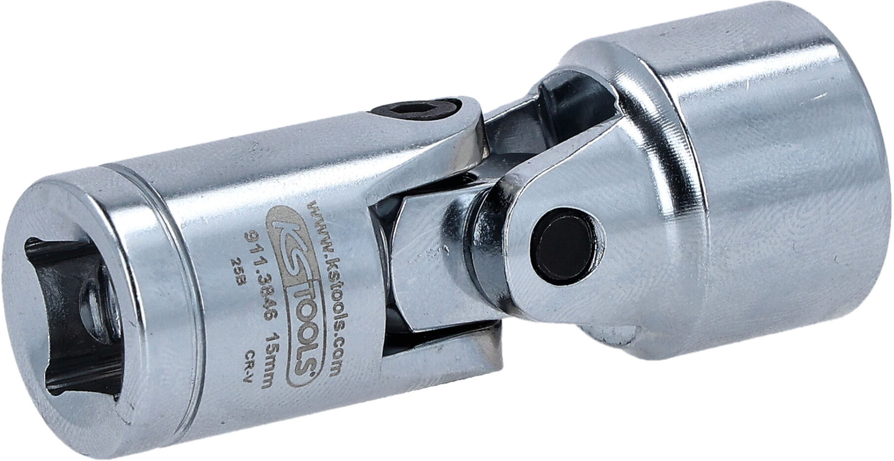 KS Tools 3/8" CHROMEplus Sechskant-Stecknuss mit Gelenk, 15mm (911.3846)
