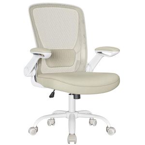 Songmics Bürostuhl OBN037K02, beige, Stoff / Netz, belastbar bis 120 kg