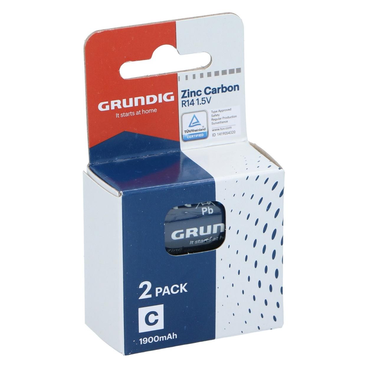 Grundig Batterie C/R14 1,5V Zink 1900mAh (2 Stk., D, 1900 mAh) (49598292)