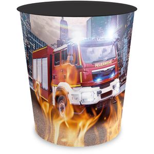 itenga Papierkorb 33106447, Feuerwehr, rund, aus Kunststoff, 11 Liter