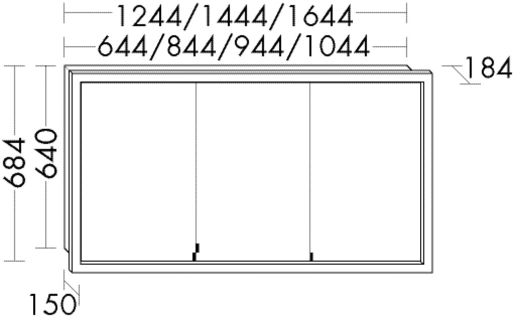 Burgbad Spiegelschrank Sys30 PG2 Echo 684x1044x184 Sys30 PG2 Echo, SPIB100470 SPIB100470