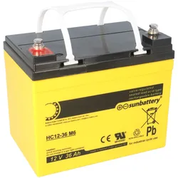 SUN Battery High Cycle AGM Bleiakku zyklenfest 12V 36,2Ah M6-Schraubanschluss