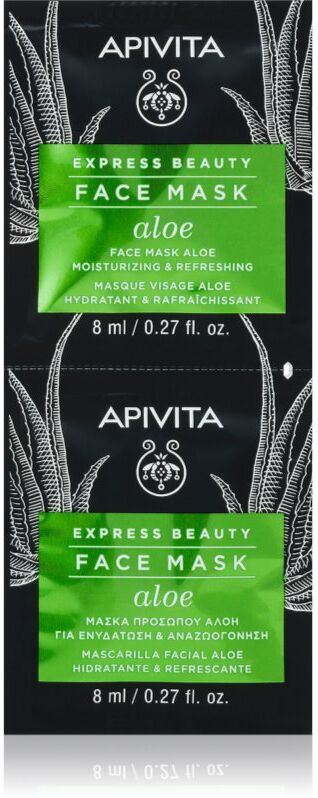 Apivita Express Beauty Moisturizing Face mask Aloe refreshing moisturising mask for the face 2x8 ml