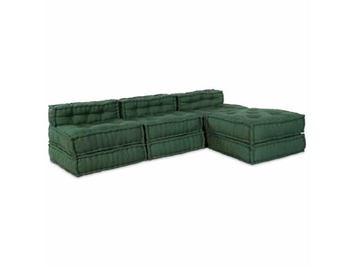 HNSMFPRE Modulares Sofa, 4-teilig, grüner Stoff Sitzfläche aus atmungsaktivem Schaumstoff, flexibles Design innen und außen, moderner Stil