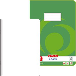 Herlitz Schulheft 340208 x-book, ab 1. Klasse, A4, blanko, 32 Blatt, 80 g/m², Lineatur 20
