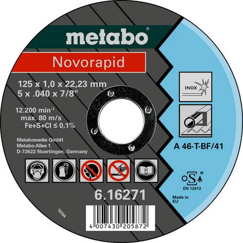 Metabo NOVORAPID 616271000 Trennscheibe gerade 125mm INOX