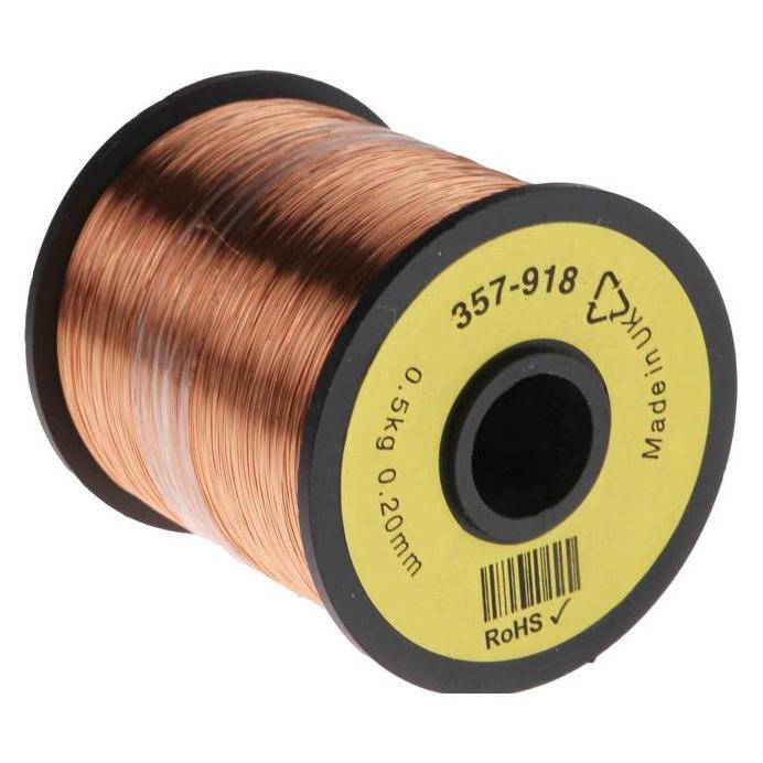 RS PRO Kupferlackdraht 0,2mm PU isoliert 1600m (1600 m) (357918)
