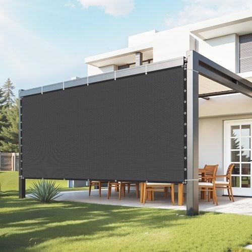 Vevor Zonwerend Schaduwdoek voor Pergola, Zwart, HDPE, B/D: 305 x 366 cm