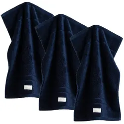 GANT Gästetuch, 3er Pack - Premium Towel, Handtuch, Frottee Dunkelblau / 30x50cm