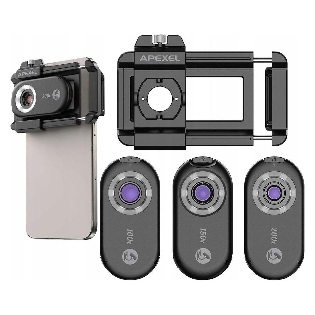 Apexel 3x Obiektyw MIKROSKOP CYFROWY 200x 150x 100x Filtr CPL do Telefonu Telefon / APL-MS3IN1 (APEXEL)
