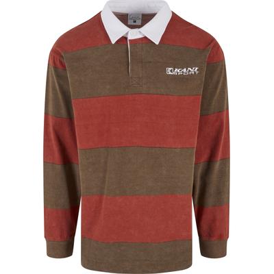 Kurzarmhemd KARL KANI "Karl Kani Karl Kani Og Sport Rugby Shirt", Herren, Gr. S, US-Größen, braun (schwarzbraun, rot), 100% Baumwolle, normal, Hemden