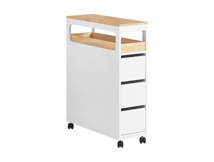 Support papier toilette effet bois blanc