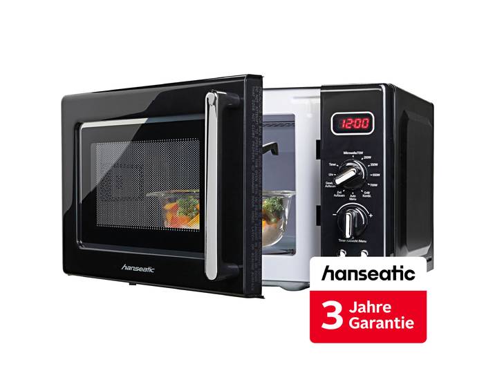 HANSEATIC Mikrowelle AG720CE6-PM , schwarz, B:44cm H:26cm T:36cm, Mikrowellen, inkl. 3 Jahre Herstellergarantie, Mikrowelle, Topseller