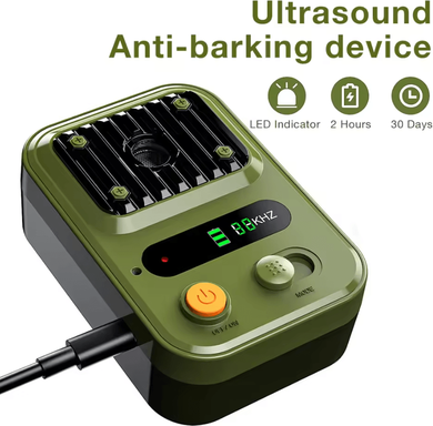 Inspire Curations Rechargeable Ultrasonic Anti Barking Device With Voice Activation green