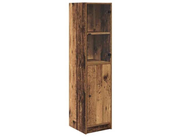 HGFDVCMR Highboard Altholz-Optik 35x37x142 cm Holzwerkstoff 2 Türen Kompakter Hochschrank für Küchen und Esszimmer mit verstellbarem Stauraum hinter zwei Türen in eleganter Holzoptik.
