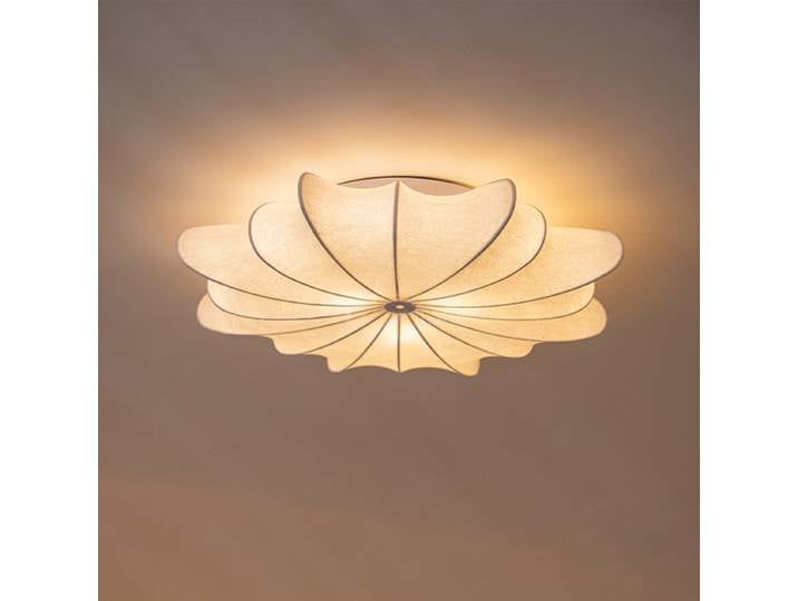 Moderne japonais Wabi Sabi soie plafonnier rond salon Bar décor à la maison éclairage chambre UFO plafonnier Lustre luminaires