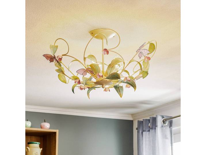 Deckenlampe Butterfly Luminex, dimmbar, für Wohn- / Esszimmer, Edelstahl, Florentiner, Deckenlampe