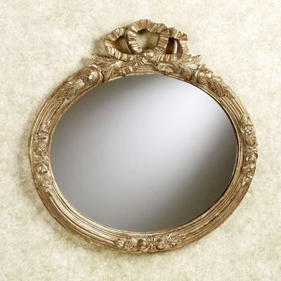 Touch of Class Ribbon Oval Wall Mirror Gold , Gold