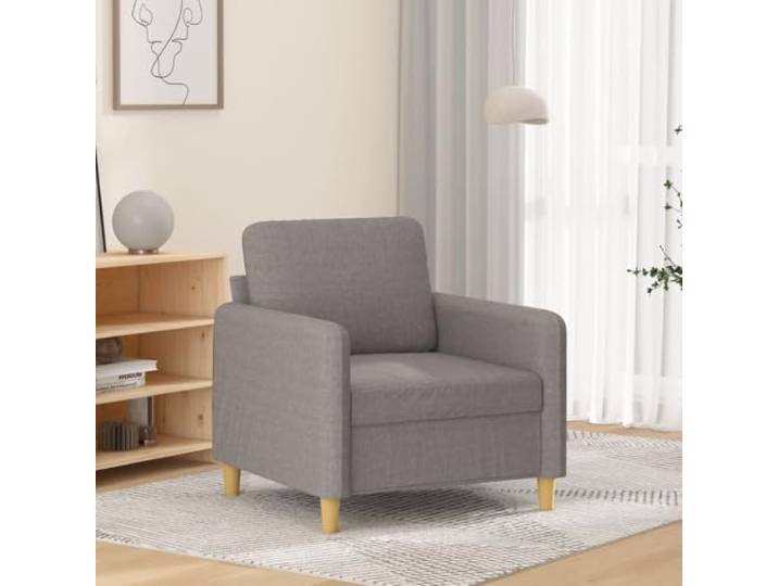 HEFZGDB Taupe Sessel 60 cm Stoff Polsterstuhl mit Metallgestell, Bequem Lesesessel atmungsaktiv strapazierfähig, Moderner Wohnzimmer Sitzplatz gemütlich langlebig