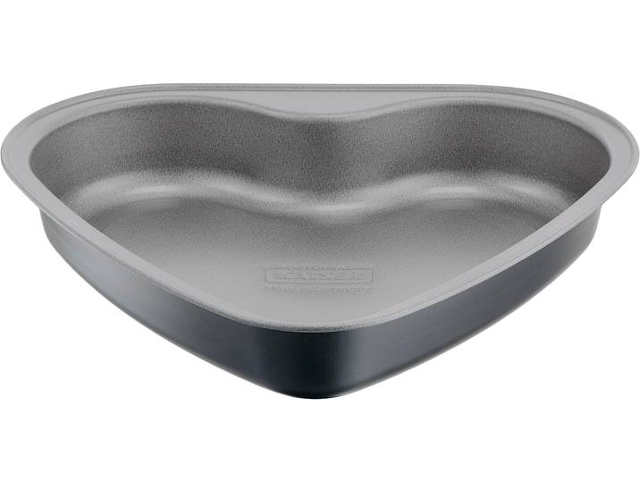 Herzkuchenform KAISER BACKFORMEN Inspiration , grau, B:24,4cm L:26,6cm T:5,8cm, Stahl, Küchenformen, Herzkuchenform, antihaftbeschichteter Stahl, gute Wärmeverteilung, bis 230C hitzefest
