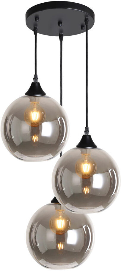 George Oliver Ber 3 - Light Cluster Pendant Smoke/Black