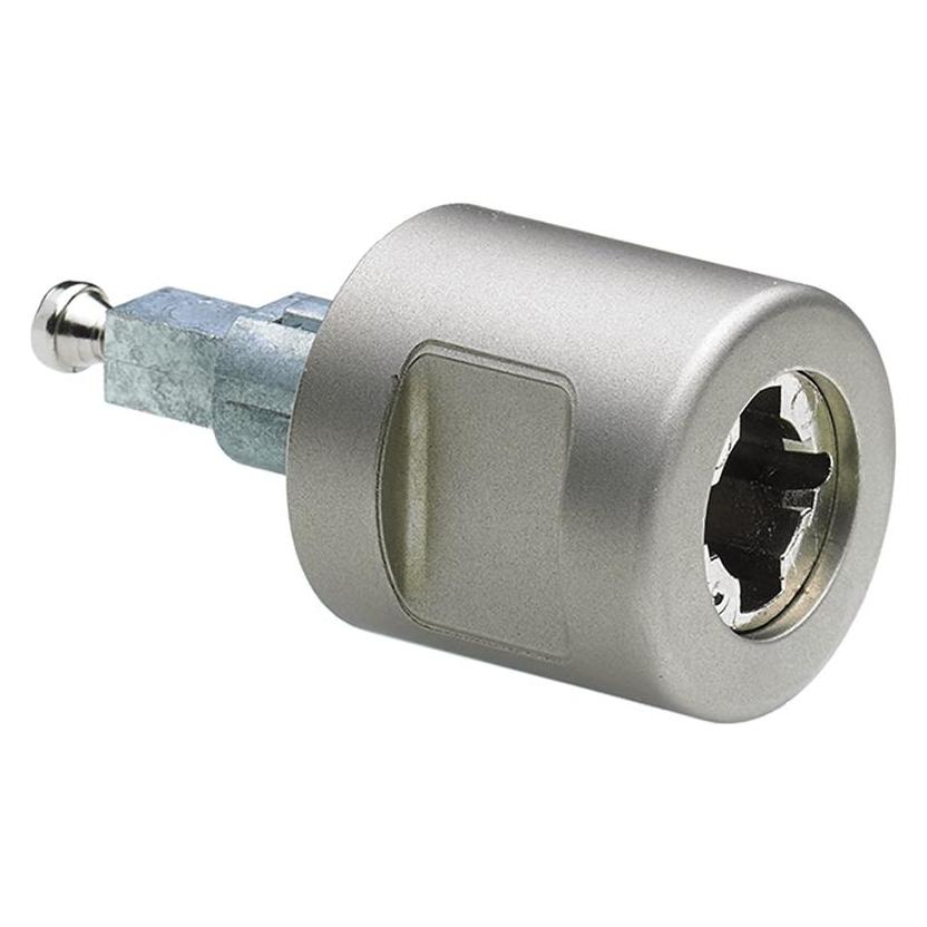 Hettich Zylinderdrehgriff Typ 42.5 links, vernickelt, mit Griffmulden (228812)