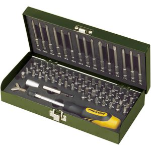 Proxxon Bitset Sicherheits- & Spezialbitsatz 23107, 75-teilig, Schlitz, Kreuz, Torx, Innensechskant