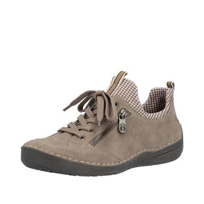 Slip-On Sneaker RIEKER, Damen, Gr. 39, Textil, beige, Lederimitat, Textil, Schuhe, Slipper, Schlupfschuh, mit elastischem Einschlupf, Topseller