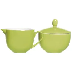 Ritzenhoff & Breker 2-teiliges Set Zuckerdose & Milchkännchen/Milchgießer »Doppio« grün