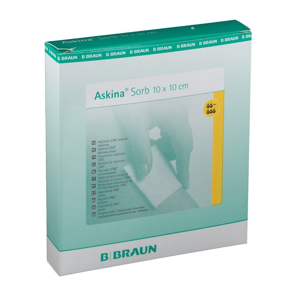 Askina Sorb Alginat CMC Wundauflage 10x10 cm ste. 10 St Pflaster