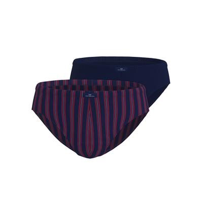 Slip GÖTZBURG, Herren, Gr. 5, Single Jersey, blau (rot, dunkel, streifen), Single Jersey, Obermaterial: 95% Baumwolle, 5% Elasthan, Unterhosen Slip