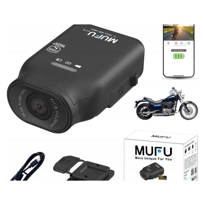 Mufu Wideorejestrator WIDEOREJESTRATOR MOTOCYKLOWY MOTOCAM V11S FULLHD 7H KAMERA NA MOTOCYKL (Full HD) (V11S)