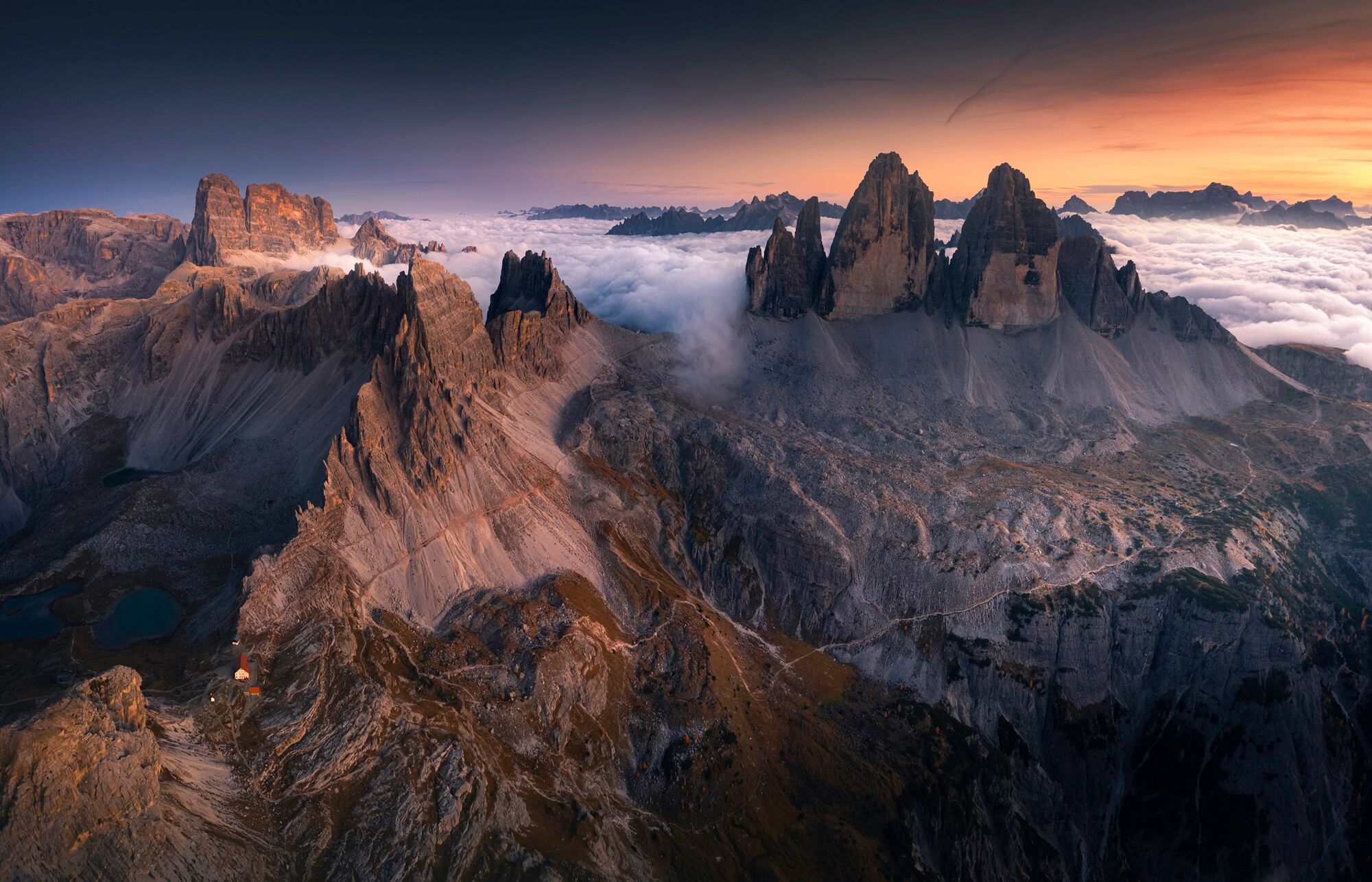 Fototapete PAPERMOON "Photo-Art KAROL NIENARTOWICZ, TRE CIME DI LAVAREDO", bunt, B:1,5m L:1,11m, Vlies, Tapeten, Fototapete