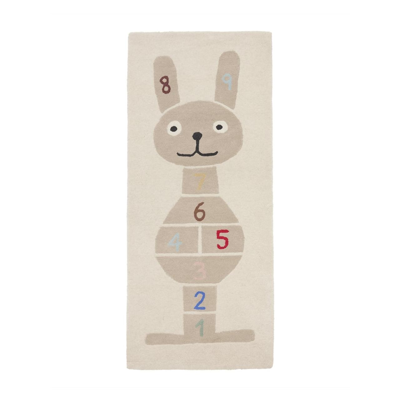 OYOY Mini Dekoteppich Rabbit Hopscotch Grau (180 x 75 cm) (M107348)