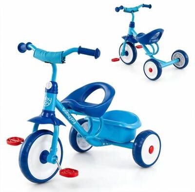 Costway Toddler Tricycle for Boys and Girls 2-5 Years Old with Removable Rear Storage Basket-Blue