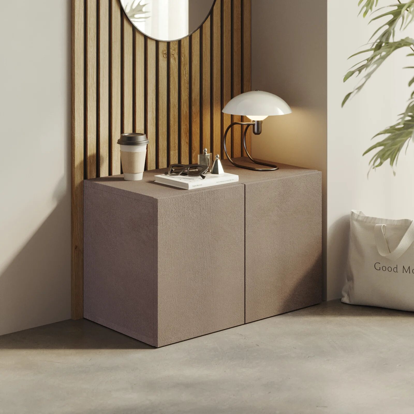 garneroarredamenti Panca da terra ingresso 63x35h cm 2 ante marrone bronzo Sunset