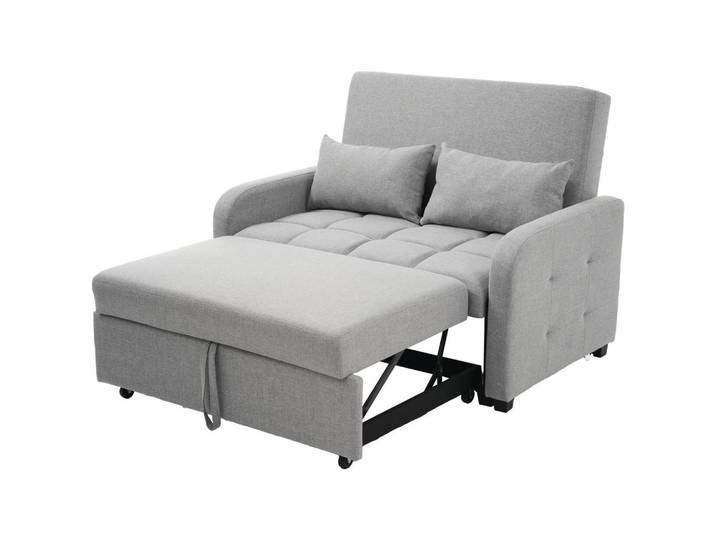 Flieks Sofa Klappsofabett Verstellbarer Rücken Multifunktional Kleinwohnung 180x127cm, Grau, Holz, 109.22x16.51x57.15 cm, Babymöbel & Kindermöbel, Kinderzimmer & Jugendzimmer, Schlafsofas