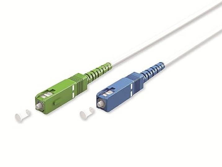 goobay 59622 glasvezelkabel (FTTH) / single-mode (OS2) simplex/SC APC (8°) mannelijk naar SC-UPC (8°) mannelijk/glasvezelkabel / 10 meter