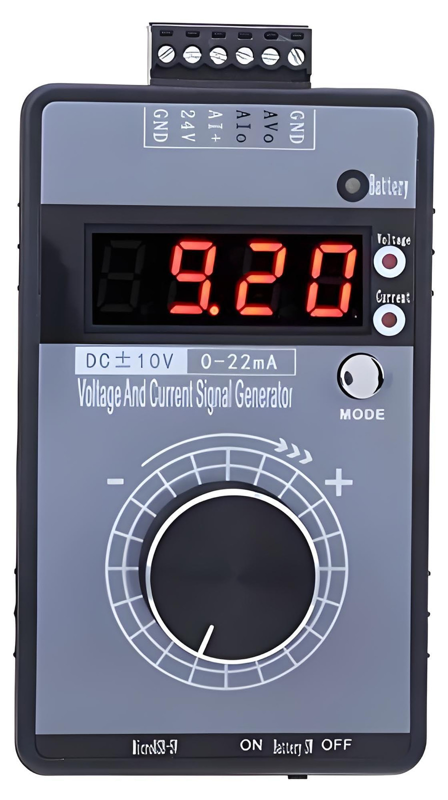Dripio Digitale signaalgenerator 0-10V / 0-22mA draagbaar met steekcontacten