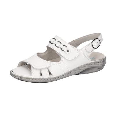 Sandalette WALDLÄUFER "Garda", Damen, Gr. 7,5 (41), weiß, Nappaleder, unifarben, Schuhe Sandalette, Klettschuh, Sandalette, Sommerschuh in Bequemweite G (= weit)