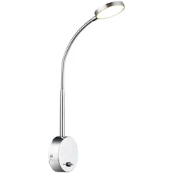 LED ALU Wand Leuchte chrom Arbeits Zimmer Beleuchtung Lese Lampe Flexo Spot beweglich