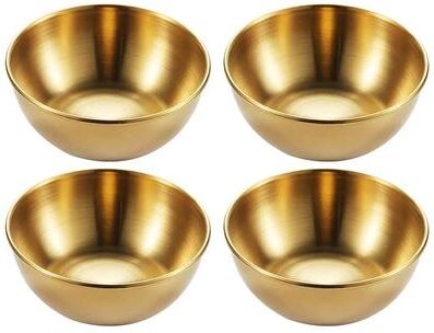 Inspired Living Elegant Stainless Steel Golden Sauce & Appetizer Serving Dishes Set gold 4pcs