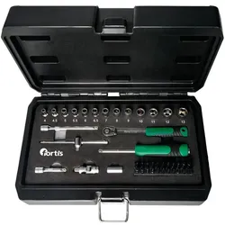 Fortis, Steckschlüssel + Stecknuss, Steckschlüssel-Garnitur 1/4" 42-teilig (13 mm, 4 mm)