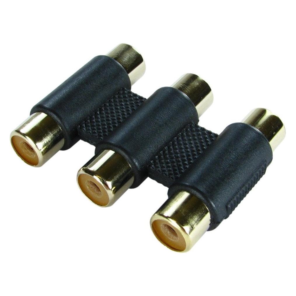Cables Direct CDL Three RCA Coupler (Cinch Kabel) (3R3-F)