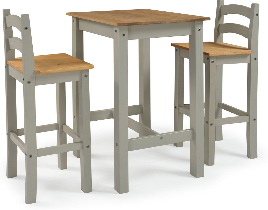 Marlow Home Co. Tol 2 - Person Pine Solid Wood Dining Set Grey 2