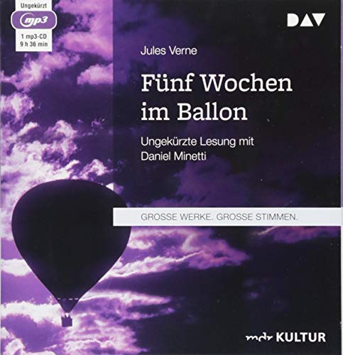 Jules Verne - Fünf Wochen im Ballon: Ungekürzte Lesung mit Daniel Minetti (1 mp3-CD) - Preis vom 09.10.2026 07:28:09 h