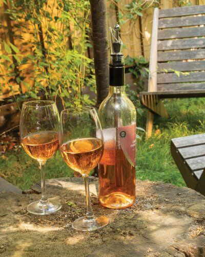 Refrigeratore Vino Bamboo con Aeratore, Versatore, 19,5 cm, Elegante Personalizzate o neutre