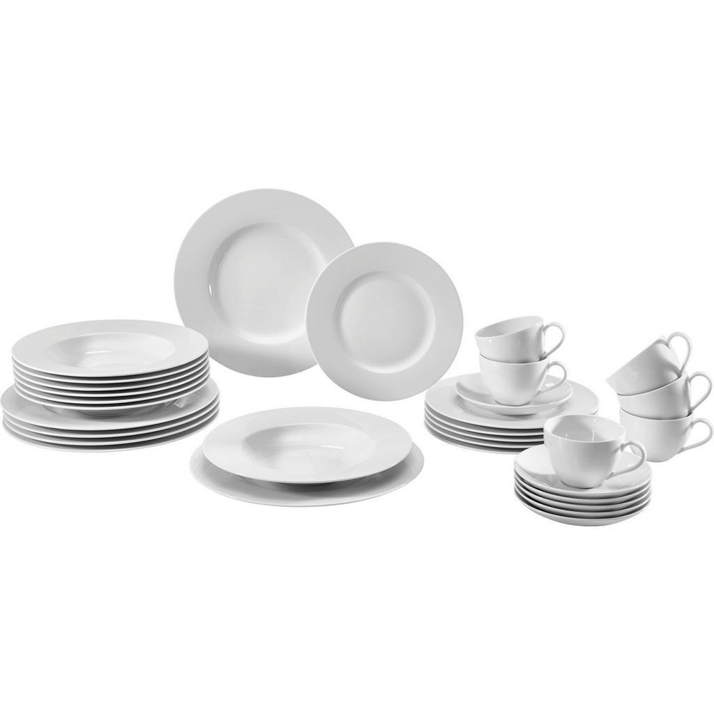 Villeroy & Boch Kombiservice , Weiss , Keramik , 30-teilig , Uni , 200 ml,200 ml , Geschirr, Geschirr-Sets, Kombiservice