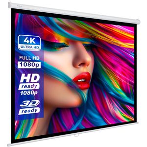 ESMART Beamer-Leinwand Economy EXR Rollo, 134 Zoll, 240 x 240 cm, Format 1:1, Rolloleinwand